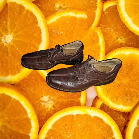 Johnston & Murphy Brown Sheepskin Oxfords Size 10‎